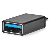 NEDIS NEDIS USB-C adapter/ USB 3.2 Gen 1/ USB-C csatlakozó/ USB-A aljzat/ 5 Gbps/ OTG/ kerek/ nikkelezett/ fekete/ buborékfólia