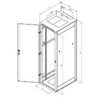 TRITON Triton 19" rack szekrény 18U/600x800, fémlemez, perforált ajtó