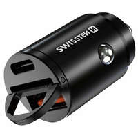 SWISSTEN Swissten CL adapter Power Delivery USB-C + Super Charge 3.0 30W nano fekete