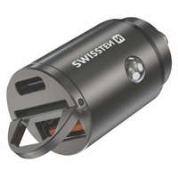 SWISSTEN Swissten CL adapter Power Delivery USB-C + Super Charge 3.0 30W nano ezüst