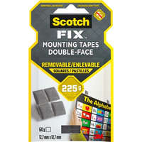 3m scotch Ragasztó négyzetek, kétoldalas, eltávolítható, 12,7x12,7mm, 3M SCOTCH "Removable", 64db/bliszt