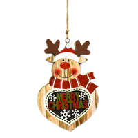 Fakopáncs Dekorációs figura (rénszarvas szív, Merry Christmas felirattal, LED világítással)