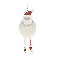 Fakopáncs Karácsonyi dekorációs figura (fehér szőrme ruhás Mikulás)