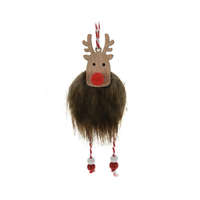 Fakopáncs Karácsonyi dekorációs figura (barna szőrme ruhás rénszarvas)