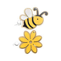 Fakopáncs Tavaszi dekoráció 2 db-os (méhecske sárga virággal)