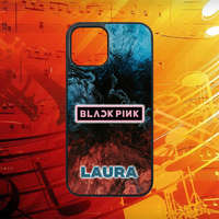 iPhone S vlastným menom - Black Pink logo - iPhone obal