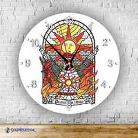 Dark Souls Praise the Sun okrúhle sklenené nástenné hodiny