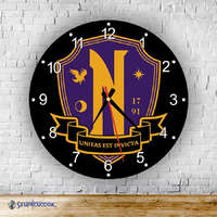 Wednesday Unitas est Invicta okrúhle sklenené nástenné hodiny