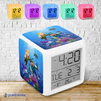 Minecraft - Alex a Steve pod vodou meniace farbu svetelný budík