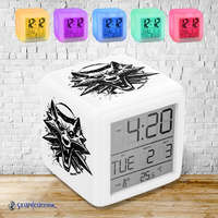 The Witcher Vlčia hlava meniace farbu svetelný budík