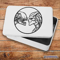 Votrelec VS Predátor tvárou v tvár kovový sendvičový box (úložný box)