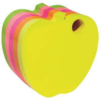 DONAU Öntapadó jegyzettömb, alma alakú, 400 lap, DONAU, vegyes neon színek