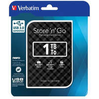 VERBATIM 2,5" HDD (merevlemez), 1TB, USB 3.0, VERBATIM "Store n Go", fekete