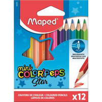 MAPED Színes ceruza készlet, háromszögletű, MAPED "Color&#039;Peps Star Mini", 12 különböző szín