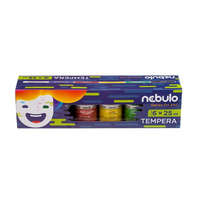 NEBULO Tempera készlet, tégelyes, 25 ml, NEBULO, 6 különböző szín