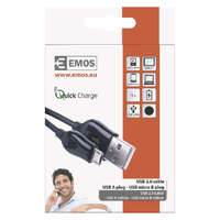 Emos EMOS Töltő- és adatkábel USB-A 2.0 / micro USB-B 2.0, Quick Charge, 1 m, fekete