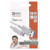  EMOS Töltő- és adatkábel USB-A 2.0 / USB-C 2.0, 1,5 m, fehér