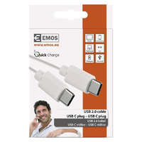 Emos EMOS Töltő- és adatkábel USB-C 2.0 / USB-C 2.0, 1 m, fehér