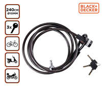  BLACK+DECKER Kerékpár zár kábel Ø1x240cm, 500g, 3 kulcs (BXCHBL7005)