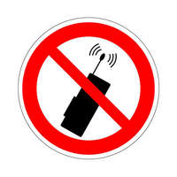  Mobiltelefon használata tilos!, 10x10cm / Öntapadós vinil