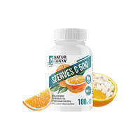  Szerves C 500 - kétféle C-vitamin gyomorkímélő - 100 rágótabletta - narancs - Natur Tanya