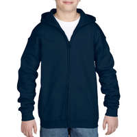 Gildan Gildan cipzáras-kapucnis gyerek pulóver, GIB18600, Navy-XS