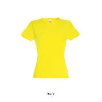 SOL&#039;S SOL&#039;S MISS Női kereknyakú rövid ujjú pamut póló SO11386, Lemon-2XL