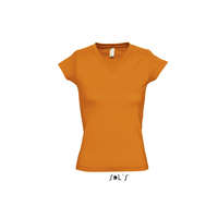 SOL&#039;S SOL&#039;S MOON Női V-nyakú rövid ujjú pamut póló SO11388, Orange-2XL