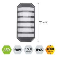 Prezent Prezent Bolla szürke-fehér vízvédett LED kültéri fali lámpa (PRE-31656) LED 1 izzós IP65