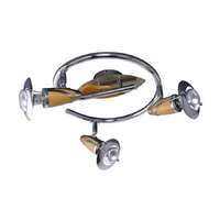 Prezent Prezent Zeus króm-barna mennyezeti spotlámpa (PRE-319) E14 3 izzós IP20