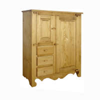 Dobos-Bútor Kft. Harmónia kis fenyő szekrény 2 ajtós 3 fiókos fazsanérral