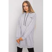 FiatalDivat Indira hosszabbított pulóver kapucnival és zsebekkel, szürke