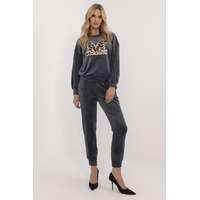 FiatalDivat Velúr tréningruha M betűvel, modell 55167 grafit