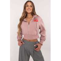 FiatalDivat Rövid cipzáras pulóver 33102 púderrózsaszín mintával