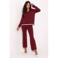 FiatalDivat 2 darabos elegáns kötött szett 06266 bordó