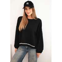 FiatalDivat Felső díszített alsó szegéllyel, 92581 modell, fekete