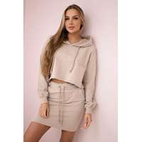 FiatalDivat Sport szett pulóverből és szoknyából, modell 9341 bézs