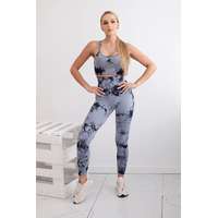 FiatalDivat Sport felső szett pántokkal és push-up leggings 82378 szürke+fekete modell
