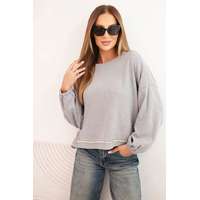FiatalDivat Pulóver díszített alsó szegéllyel, 92581-es modell, szürke