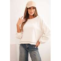 FiatalDivat Pulóver díszített alsó résszel, 92581-es modell, ekrü színben