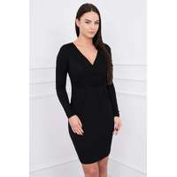 FiatalDivat Feszes ruha megkötővel a mellkason modell 8138 fekete