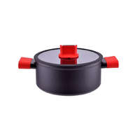 Perfect Home Tapadásmentes alumínium indukciós vastagfalú lábas üvegfedővel 24cm 5L Straight Line