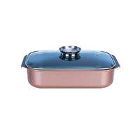 Royalty Line Royalty Line Tapadásmentes, Márvány bevonatú Tepsi Üvegfedővel 5.3 L