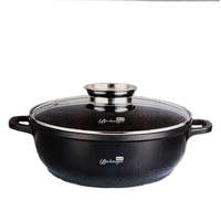 Bachmayer Tapadásmentes vastagfalú lábas üveg fedővel 28cm fekete