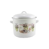 Perfect Home Zománcozott fazék fedővel 26cm levendula mintás