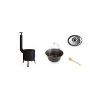 Perfect Home Öntöttvas bogrács szett 10,8liter, 31cm házzal, 40cm fakanállal, fedővel