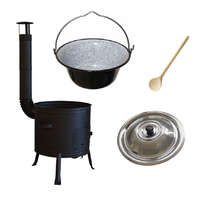 Perfect Home Zománcozott bogrács szett 10liter, 31cm tűzhellyel, fakanállal 40cm és fedővel
