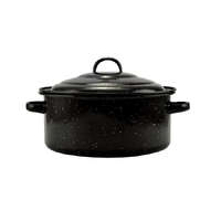 Perfect Home Zománcozott Lábas fedővel 27 cm 2,8 literes fekete-fehér pöttyös