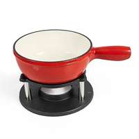 Perfect Home Öntöttvas Zománcozott piros Fondue Készlet 1,8Liter