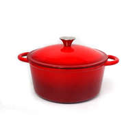 NEWALOR Zománcozott Öntöttvas piros lábas, fedővel és fém fogóval 5lit, 26cm